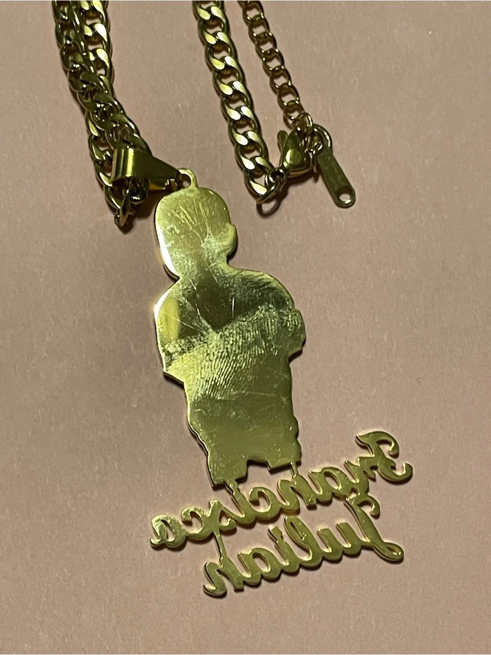 Francisco Julian Pendant on Cuban Long Chain Necklace #9690